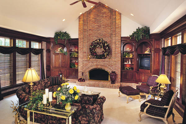 Cherry Family Room Wall