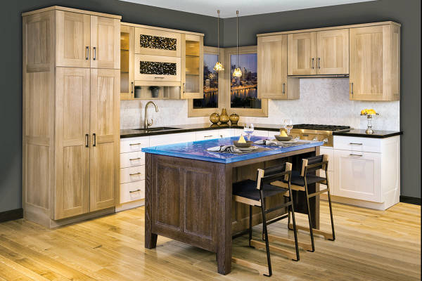 Contemporary Rift Oak Display