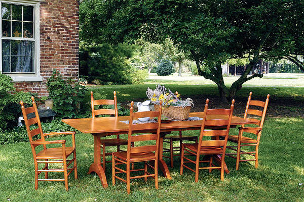 Shaker Triple Pedestal Table
