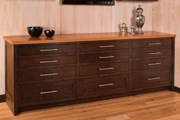 Birch Credenza With Teak Top