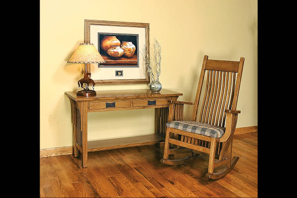 Mission Flat Top Royal Rocker & Mission Sofa Table